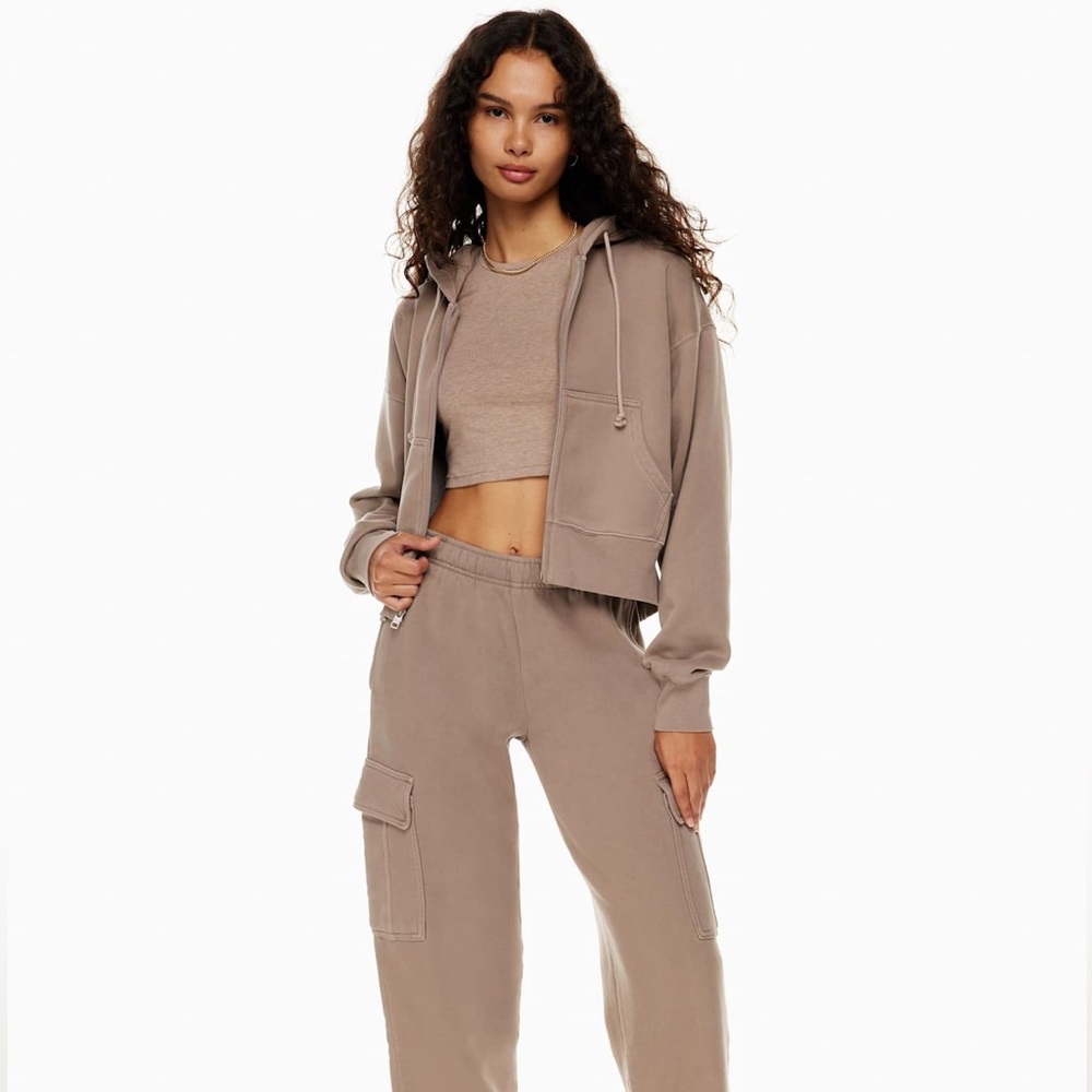 Aritzia TNA Cozy Sweatfleece Boyfriend Boxy Zip Hoodie - Picture 2 of 5